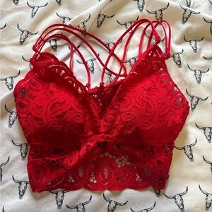 Red Lace Bralette from PINK